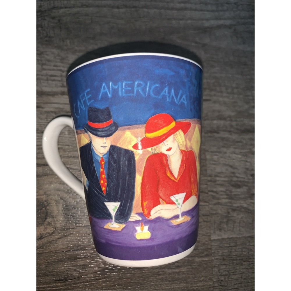 Sango Cafe Americana Coffee Mug Ceramic Multicolor 4911 1998 Vintage